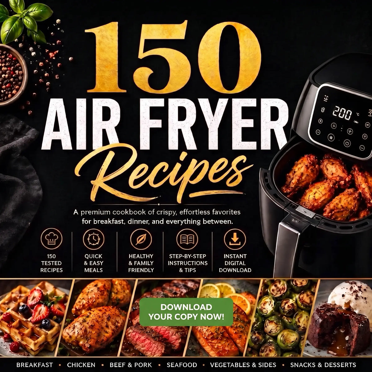 Le livre de cuisine quotidien de la friteuse à air chaud
