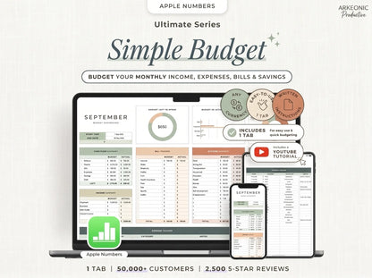 Monthly Budget Spreadsheet for Google Sheets